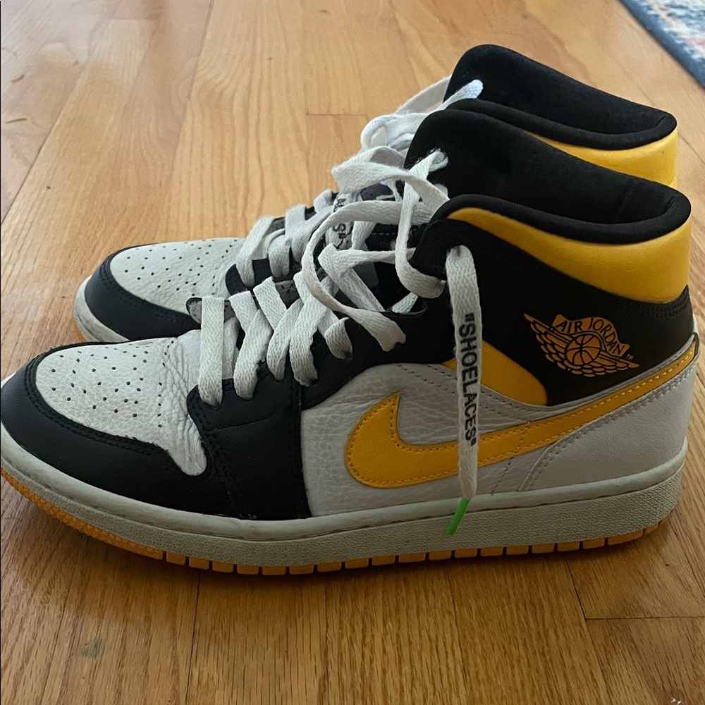 Nike Air Jordan 1 Mid White Black Yellow